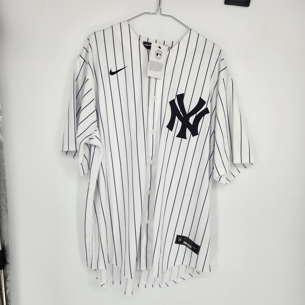 Nike New York Yankees White Size XL Home Pinstripe Jersey Officially Licensed